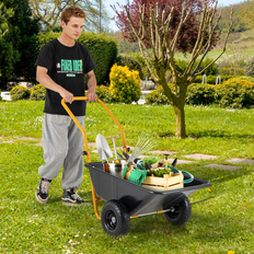 Wheelbarrows Bed Bath & Beyond Dual-Wheel Wheelbarrow Garden Utility Cart 51 x 24.5 x 28 in