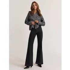 Mint Velvet Relaxed Flared Jeans - Black