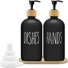 Matte Black Soap Dispenser Set 500ml
