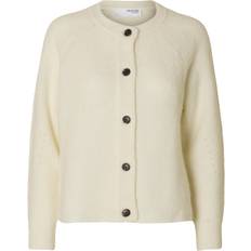 Selected Femme Slflulu LS Knit Short Cardigan - Hvid
