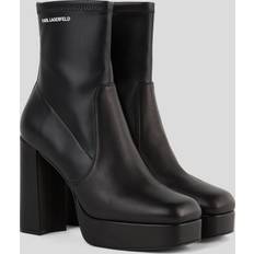 Karl Lagerfeld Women Boots Karl Lagerfeld Daphne Stretch Midi Boots - Black