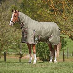 Weatherbeeta Comfitec Essential Combo Neck Turnout Rug - Olive Green/Burgundy/White
