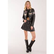 Clothing Acid Wash Pleated Mini Skirt - Black