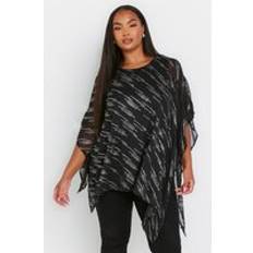 3XL Blouses Yours Curve Asymmetric Blouse - Black