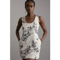 Karen Millen Evening Gowns Dresses Karen Millen Satin Sequin And Embroidery Mini Dress - Ivory