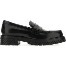 Off-White Women Low Shoes Off-White Combat Moccasins In Brushed Leather - Black