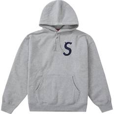 Supreme S Logo Drawstring Hoodie - Grey