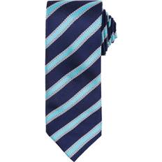 Blue Ties Premier Mens Stripe Waffle Tie - Navy/Turquoise