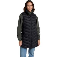 Microfiber - Women Vests Animal Padded Longline Gilet - Jet Black