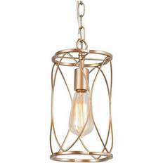 Gold Drum Light 12 1/2" Pendant Lamp