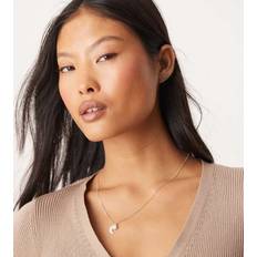 Orelia Moon and Crystal Star Cluster Necklace - Sterling Silver Plated