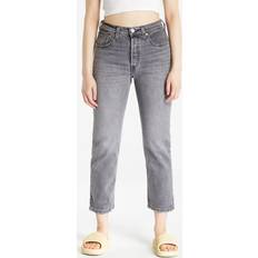 Levi's 501 Crop Jeans - Gray Worn