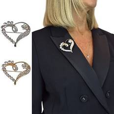 Metal - Women Brooches Paulo Due Love Heart Brooch Sparkling Crystal - Design