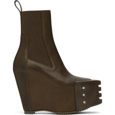 Rick Owens Boots Rick Owens Porterville Grilled Wedge Beatle Chelsea Boots - Bean