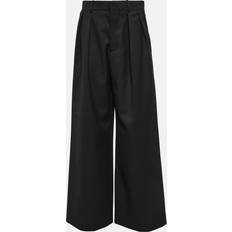 Wardrobe.NYC Pleated Low-Rise Wide-Leg Wool Pants - Black