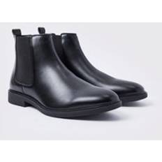 Läderimitation Chelsea boots boohooMAN Classic Faux Leather Chelsea Boots - Black