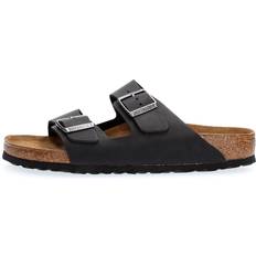 Birkenstock Arizona Badesandaler Birkenstock Arizona Soft Footbed Oiled Leather Sandaler - Black Flade