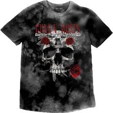 Guns N' Roses Guns N Roses Flower Skull Dye T Shirt - Grey