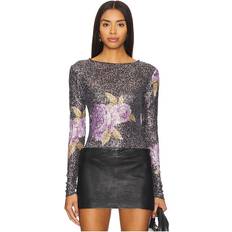 Bluse Free People Intimately FP Printed Gold Rush Long Sleeve - Black