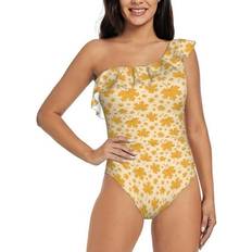 Yellow Swimsuits Bingfone One Piece Swimsuit - Yellow Leaves