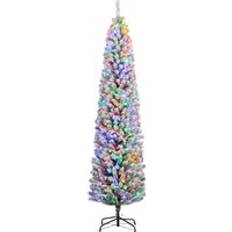 Homcom 7ft Flocked Artificial with LED Lights Christmas Tree