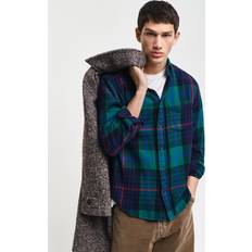 Gant Green Shirts Gant Regular Twill Check Shirt - Deep Forest Green