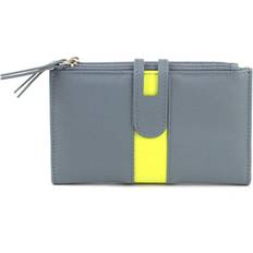 Grey Wallets Eastern Counties Leather Ottilie Leder Brieftasche - Grau/Zitrusfrüchte