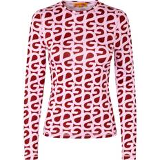 Stine Goya Overdele Stine Goya Elastic Long Sleeve Top - Burgundy Pink