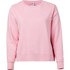 Nike Sportswear Club Fleece Women's Crew-Neck Sweatshirt Plus Size - Medium Soft Pink/White