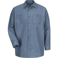 Work Tops Red Kap Men's Long Sleeve Industrial Work Shirt - Blue