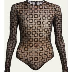 Givenchy Logo Flocked Body Top Uld - Sort