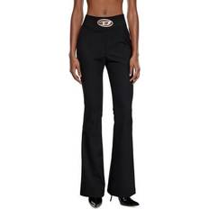 Diesel Women Trousers Diesel Twill Pants with Metal Oval - Black