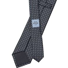 Blåa Slipsar Eton Geometric Woven Silk Tie Slipsar - Dark Blue