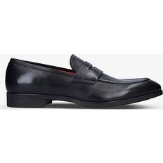 Santoni Simon Leather Penny Loafers - Black