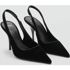 Mango Heels & Pumps Mango Velvet Heeled Shoes - Black