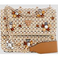 Raffia Crossbody Bags Guess Beauvoir Appliqué Mini Crossbody - Beige