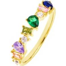 The Fine Collective Multi-Colour Mixed Cut Band Ring - Gold