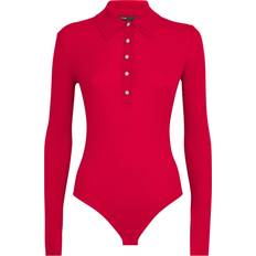 Rouge Bodys Maje Wool Silk Bodysuit - Red