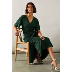 Wallis Tall Occasion Glitter Jersey Tie Midi Dress - Green