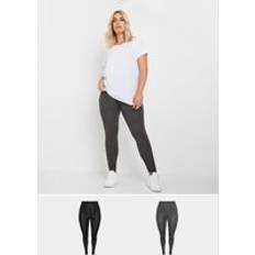 Viscose Leggings Yours Plus Size Soft Touch Stretch Leggings - Charcoal Grey/Black