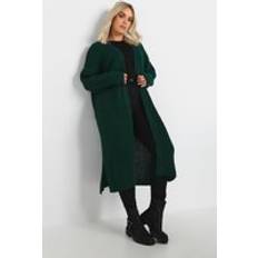 5XL - Woman Cardigans Yours Curve Waffle Knit Maxi Cardigan - Forest Green