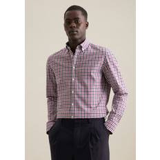 Flanellhemd - Violett Hemden Seidensticker Slim Fit Business Hemd mit Button-Down-Kragen - Rosa/Pink