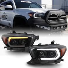 ACANII Toyota Tacoma TRD Black Smoked LED Headlights Pair