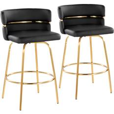 Lumisource Gold Cinch Counter Stools Set of 2 Seating Stool