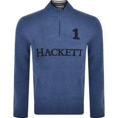 Hackett London Men Jumpers Hackett London Hackett Half Zip Jumper - Midnight Blue