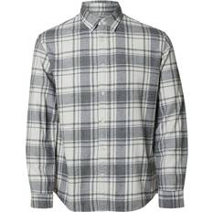 Flonel Skjorter Selected Flannel Mix Shirt - Hvid