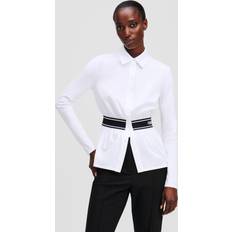 Karl Lagerfeld Dam Skjortor Karl Lagerfeld Logo Tape Shirt Woman - White