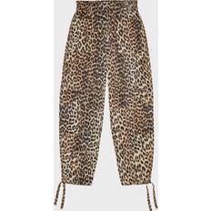 Leopard - Women Pants & Shorts Ganni Printed Satin Pants - Leopard