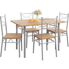 Casaria Paul Beech Dining Set 70x110cm 5pcs