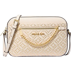 Michael Kors Jet Set Large Metallic Logo Jacquard Crossbody Bag - Pl Gld Multi